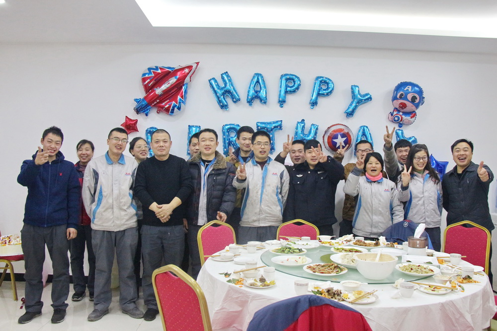 The company holds a collective birthday party, which is warm for employees